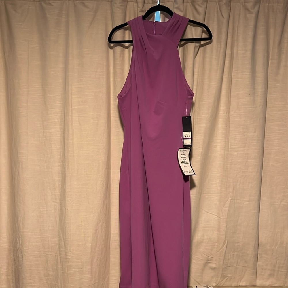 Magenta or Purple Halter Midi DRESS
